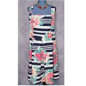 NWT Tiana B. Floral & Stripe Plus Size 20W Dress